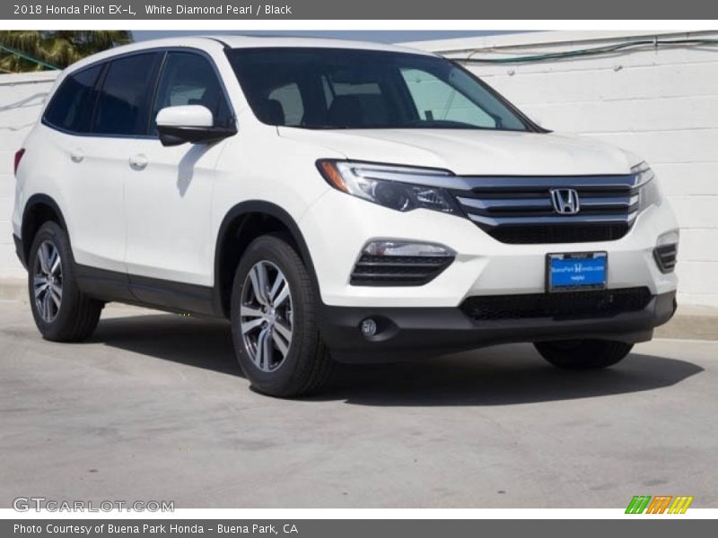 White Diamond Pearl / Black 2018 Honda Pilot EX-L