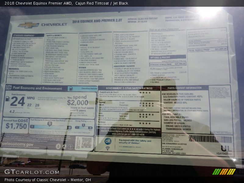 Cajun Red Tintcoat / Jet Black 2018 Chevrolet Equinox Premier AWD