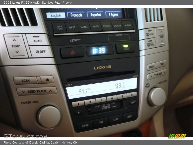Bamboo Pearl / Ivory 2008 Lexus RX 350 AWD