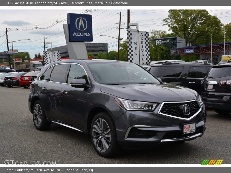 Modern Steel Metallic / Graystone 2017 Acura MDX Technology SH-AWD