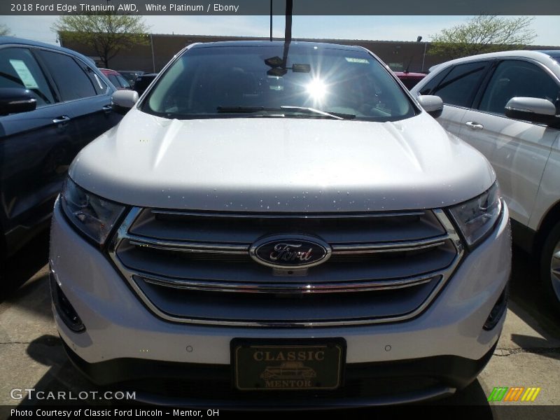 White Platinum / Ebony 2018 Ford Edge Titanium AWD