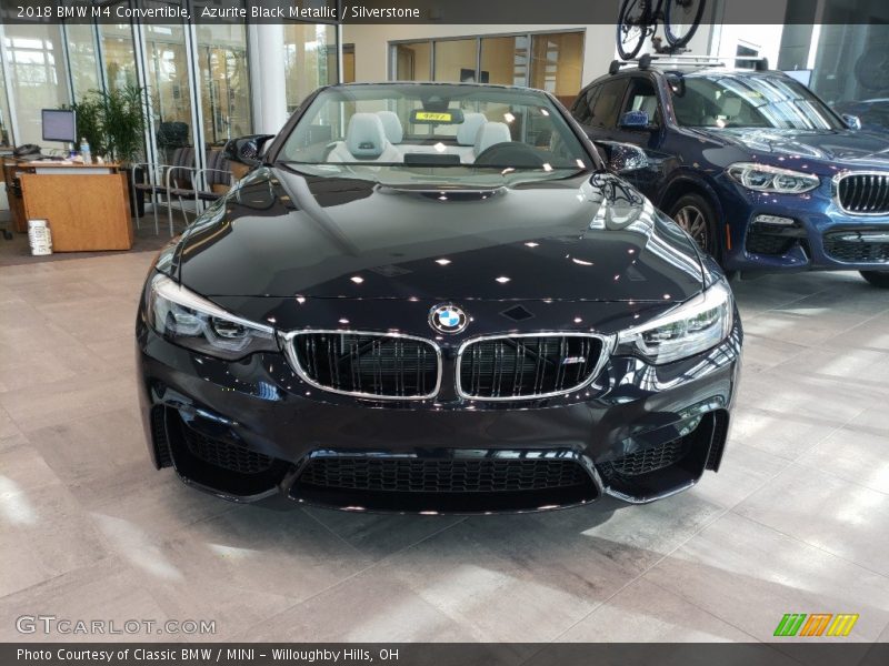 Azurite Black Metallic / Silverstone 2018 BMW M4 Convertible