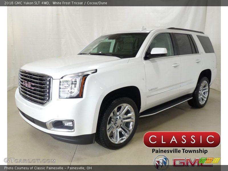 White Frost Tricoat / Cocoa/Dune 2018 GMC Yukon SLT 4WD