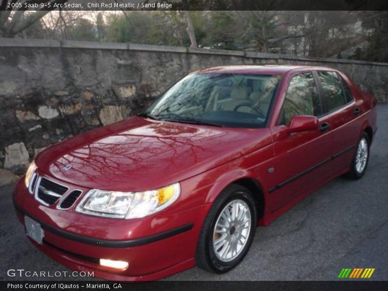 Chili Red Metallic / Sand Beige 2005 Saab 9-5 Arc Sedan
