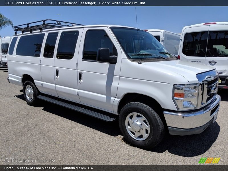Oxford White / Medium Flint 2013 Ford E Series Van E350 XLT Extended Passenger