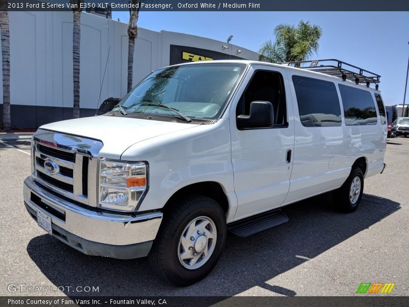 Oxford White / Medium Flint 2013 Ford E Series Van E350 XLT Extended Passenger