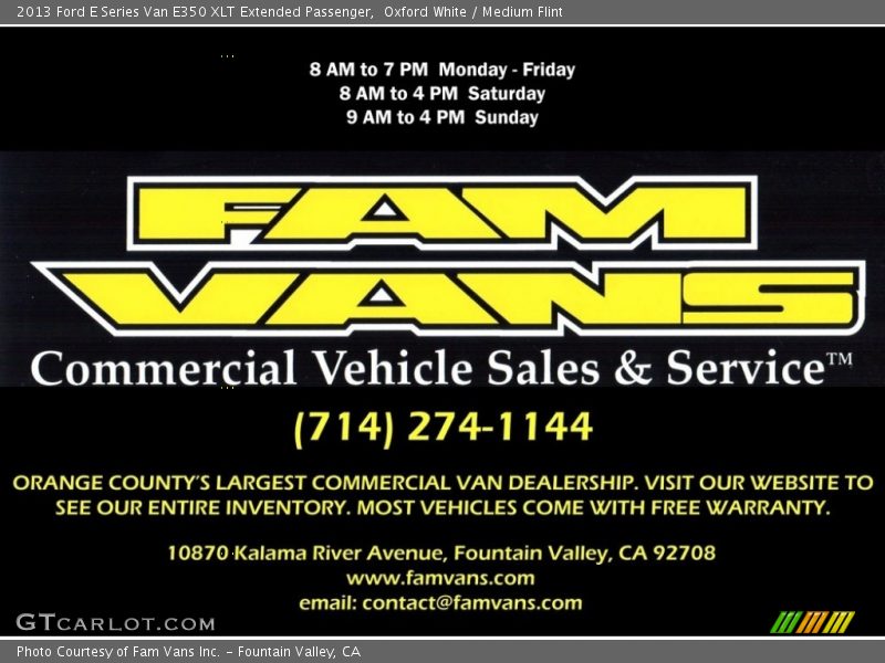 Oxford White / Medium Flint 2013 Ford E Series Van E350 XLT Extended Passenger