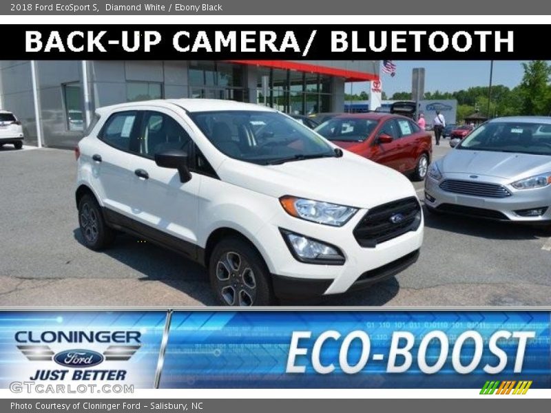 Diamond White / Ebony Black 2018 Ford EcoSport S