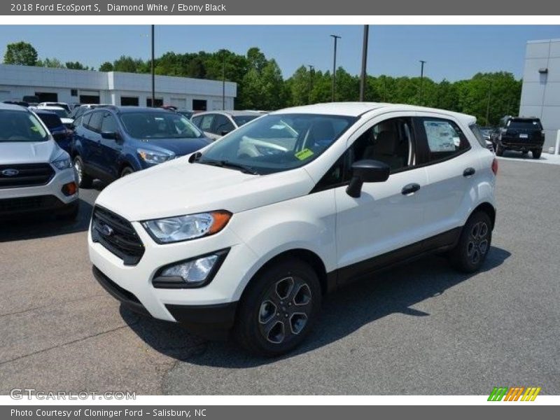 Diamond White / Ebony Black 2018 Ford EcoSport S