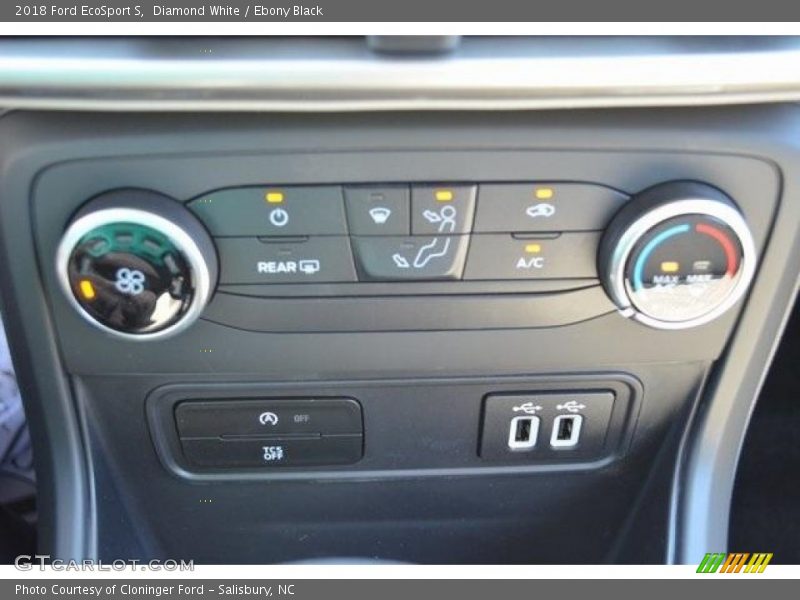 Diamond White / Ebony Black 2018 Ford EcoSport S