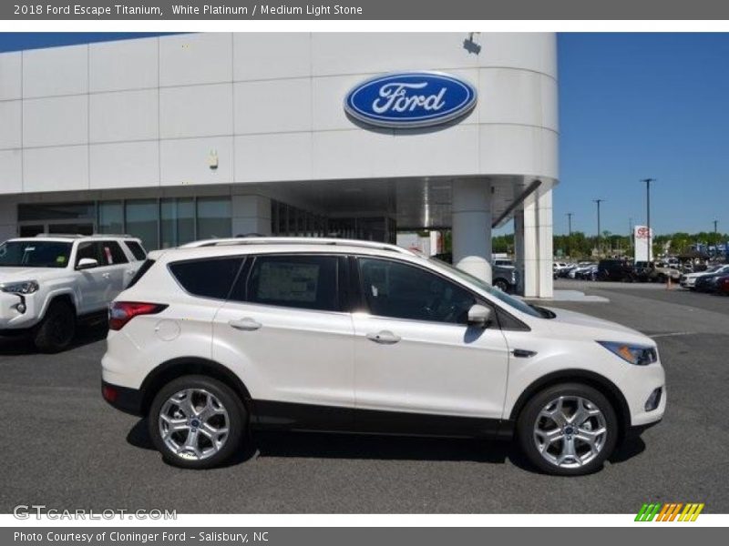 White Platinum / Medium Light Stone 2018 Ford Escape Titanium