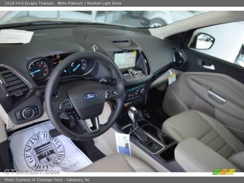 White Platinum / Medium Light Stone 2018 Ford Escape Titanium