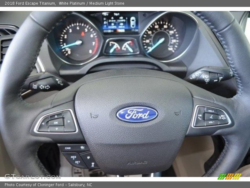 White Platinum / Medium Light Stone 2018 Ford Escape Titanium