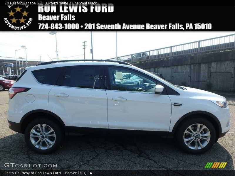 Oxford White / Charcoal Black 2018 Ford Escape SEL