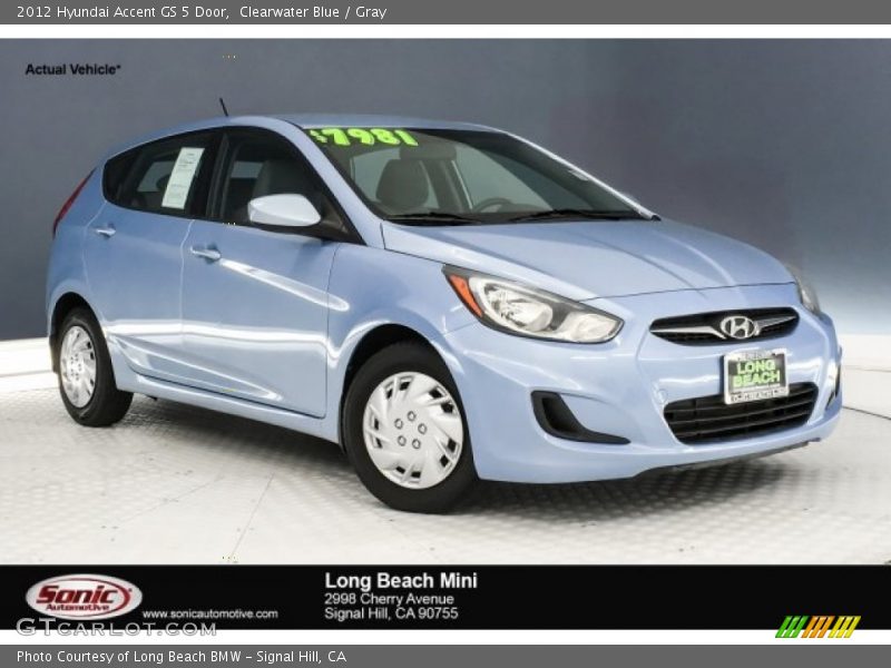 Clearwater Blue / Gray 2012 Hyundai Accent GS 5 Door