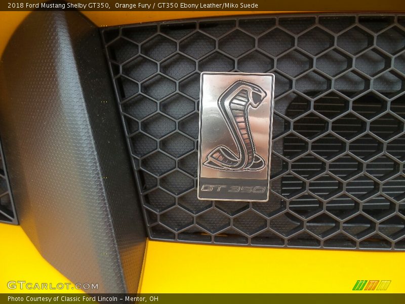Orange Fury / GT350 Ebony Leather/Miko Suede 2018 Ford Mustang Shelby GT350