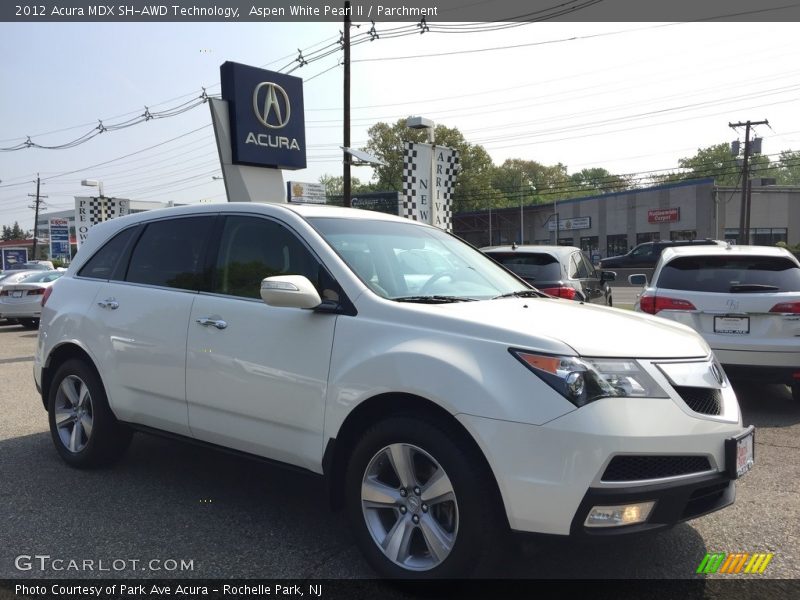 Aspen White Pearl II / Parchment 2012 Acura MDX SH-AWD Technology