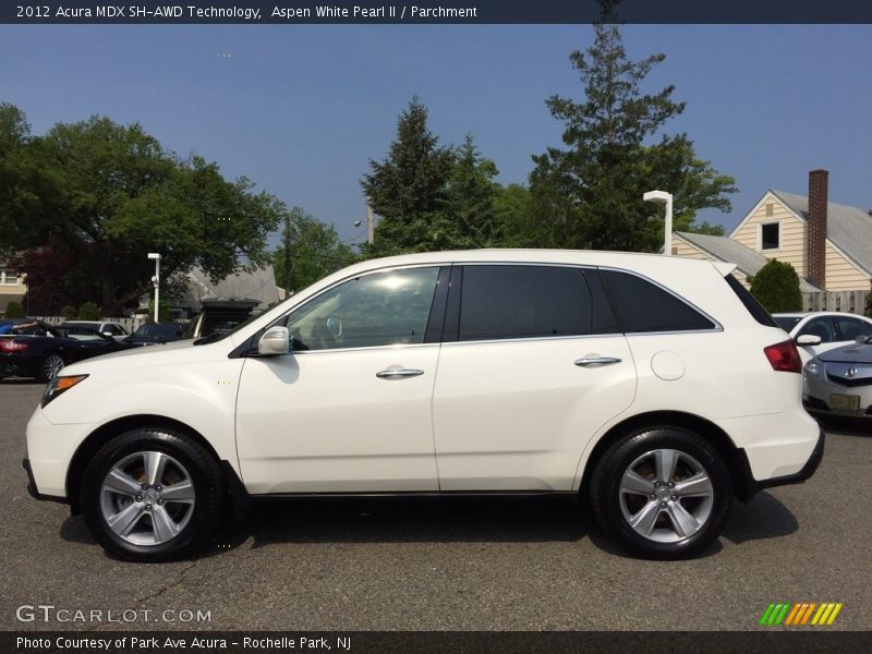 Aspen White Pearl II / Parchment 2012 Acura MDX SH-AWD Technology