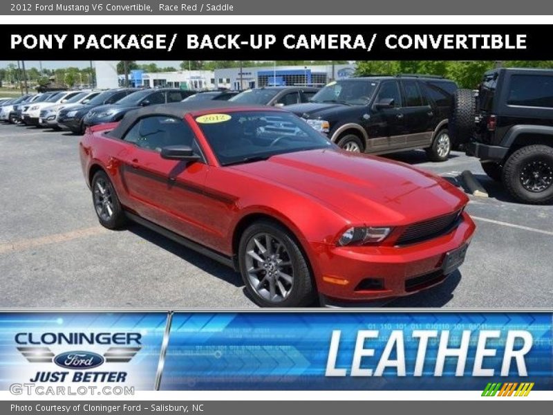 Race Red / Saddle 2012 Ford Mustang V6 Convertible