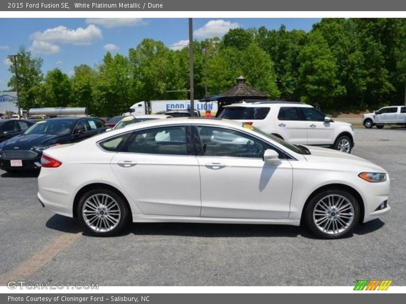 White Platinum Metallic / Dune 2015 Ford Fusion SE