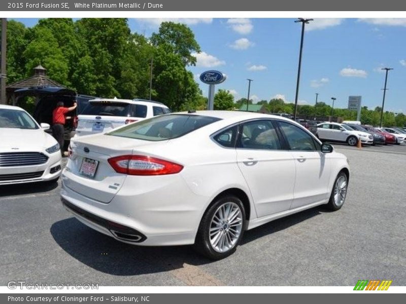 White Platinum Metallic / Dune 2015 Ford Fusion SE
