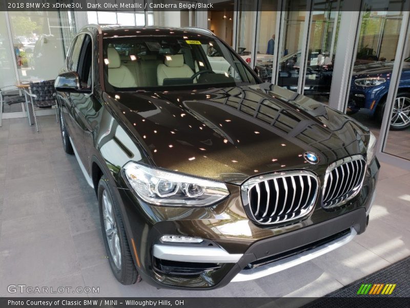 Dark Olive Metallic / Canberra Beige/Black 2018 BMW X3 xDrive30i