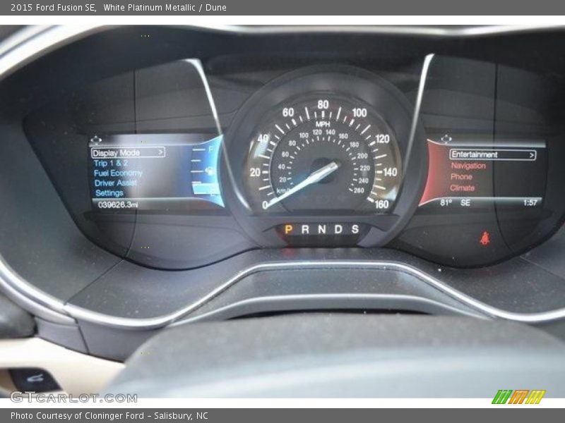 White Platinum Metallic / Dune 2015 Ford Fusion SE
