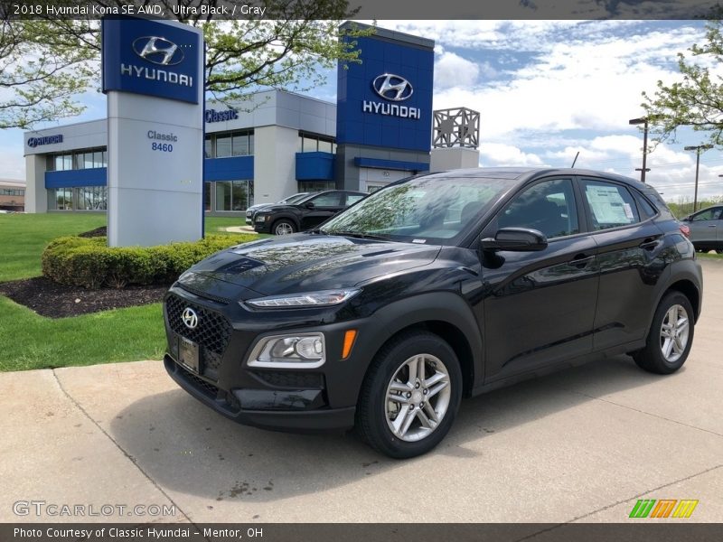 Ultra Black / Gray 2018 Hyundai Kona SE AWD