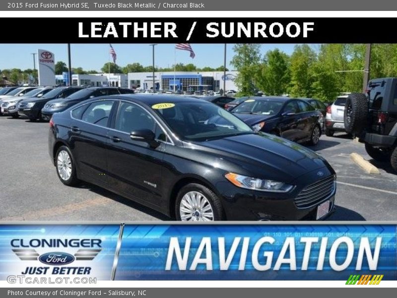 Tuxedo Black Metallic / Charcoal Black 2015 Ford Fusion Hybrid SE