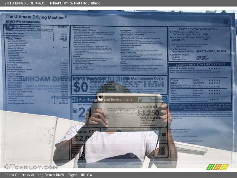 Mineral White Metallic / Black 2018 BMW X5 sDrive35i