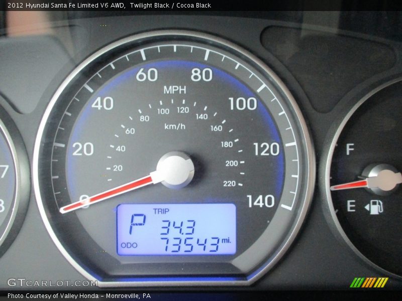 Twilight Black / Cocoa Black 2012 Hyundai Santa Fe Limited V6 AWD