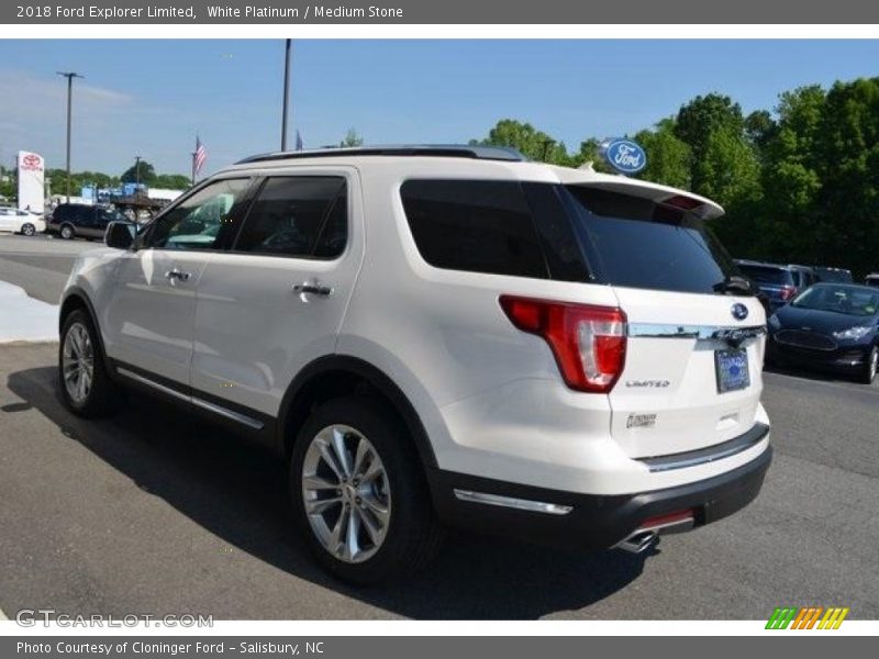 White Platinum / Medium Stone 2018 Ford Explorer Limited