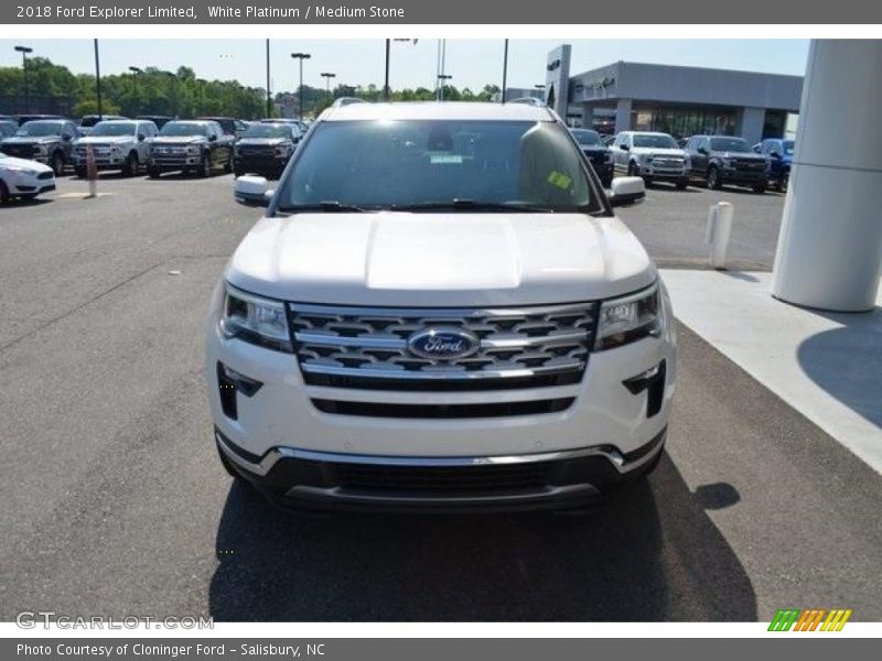 White Platinum / Medium Stone 2018 Ford Explorer Limited