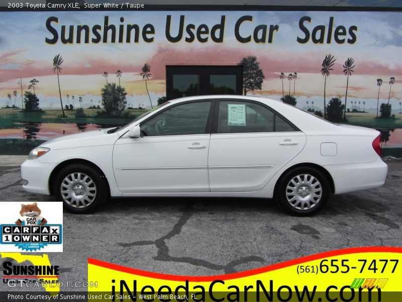 Super White / Taupe 2003 Toyota Camry XLE
