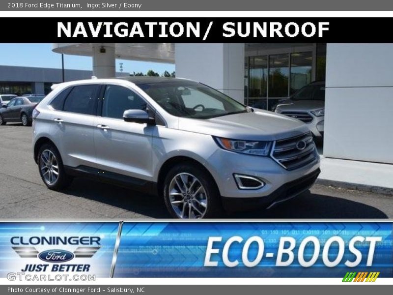 Ingot Silver / Ebony 2018 Ford Edge Titanium