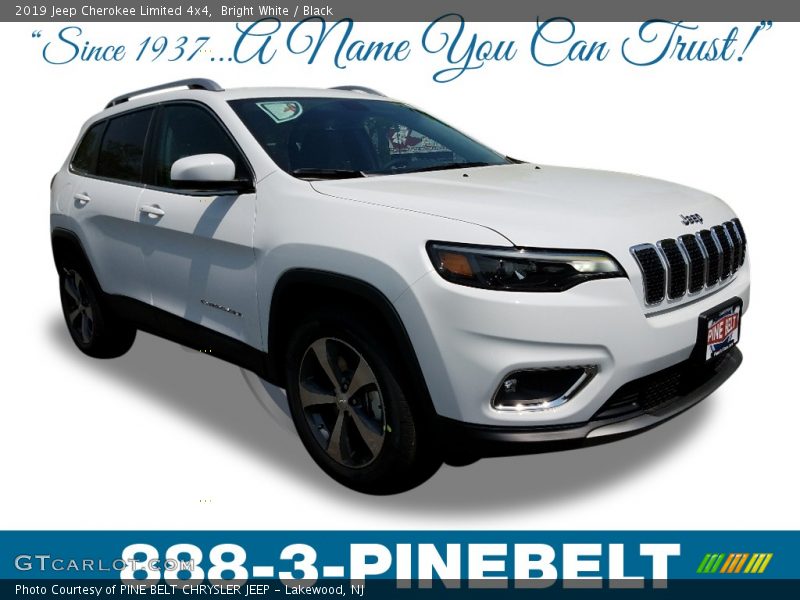 Bright White / Black 2019 Jeep Cherokee Limited 4x4