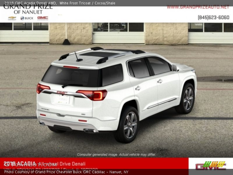 White Frost Tricoat / Cocoa/Shale 2018 GMC Acadia Denali AWD