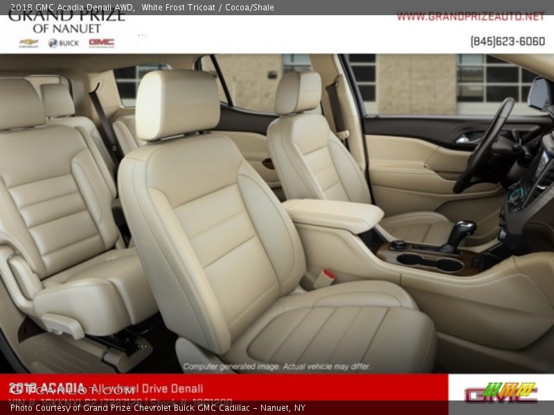 White Frost Tricoat / Cocoa/Shale 2018 GMC Acadia Denali AWD
