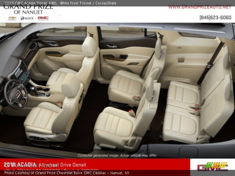 White Frost Tricoat / Cocoa/Shale 2018 GMC Acadia Denali AWD
