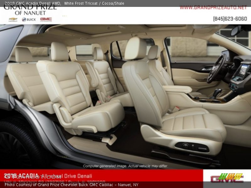 White Frost Tricoat / Cocoa/Shale 2018 GMC Acadia Denali AWD