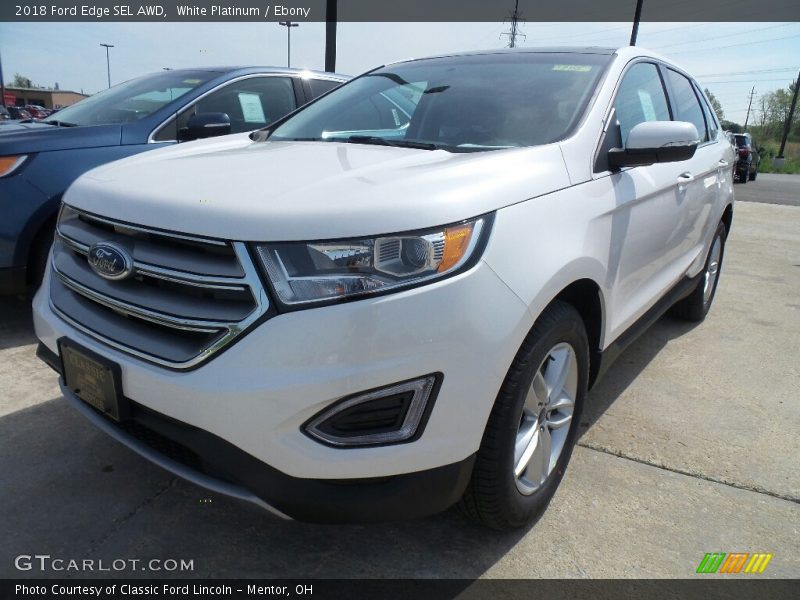 White Platinum / Ebony 2018 Ford Edge SEL AWD