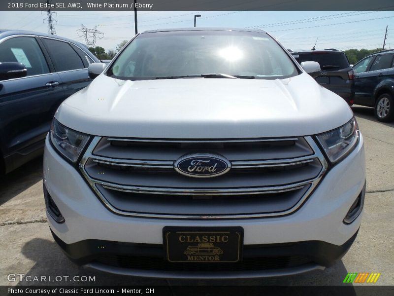 White Platinum / Ebony 2018 Ford Edge SEL AWD