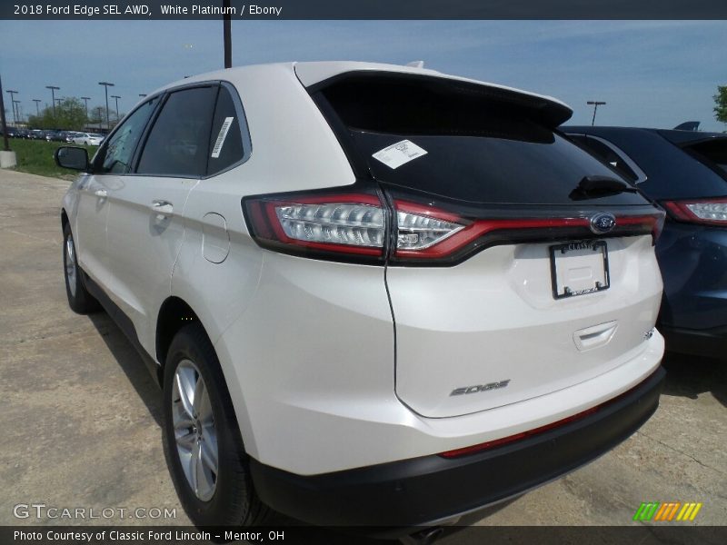 White Platinum / Ebony 2018 Ford Edge SEL AWD