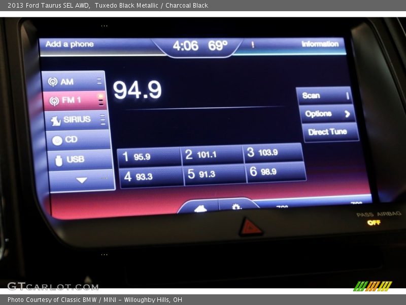 Tuxedo Black Metallic / Charcoal Black 2013 Ford Taurus SEL AWD