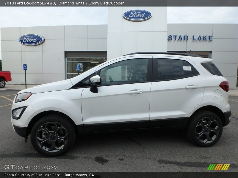 Diamond White / Ebony Black/Copper 2018 Ford EcoSport SES 4WD