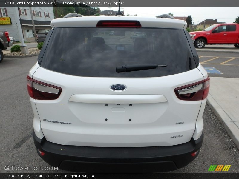 Diamond White / Ebony Black/Copper 2018 Ford EcoSport SES 4WD