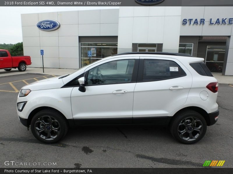 Diamond White / Ebony Black/Copper 2018 Ford EcoSport SES 4WD