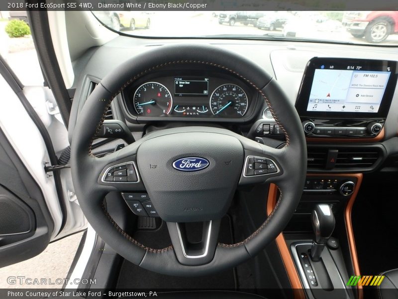 Diamond White / Ebony Black/Copper 2018 Ford EcoSport SES 4WD