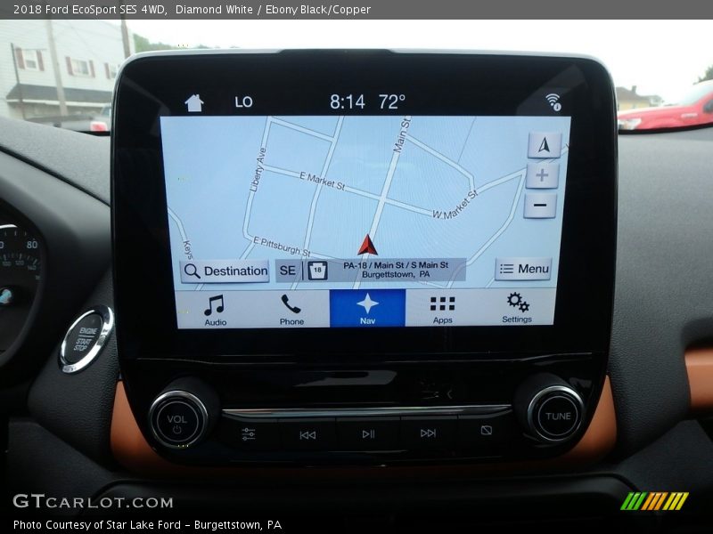 Diamond White / Ebony Black/Copper 2018 Ford EcoSport SES 4WD