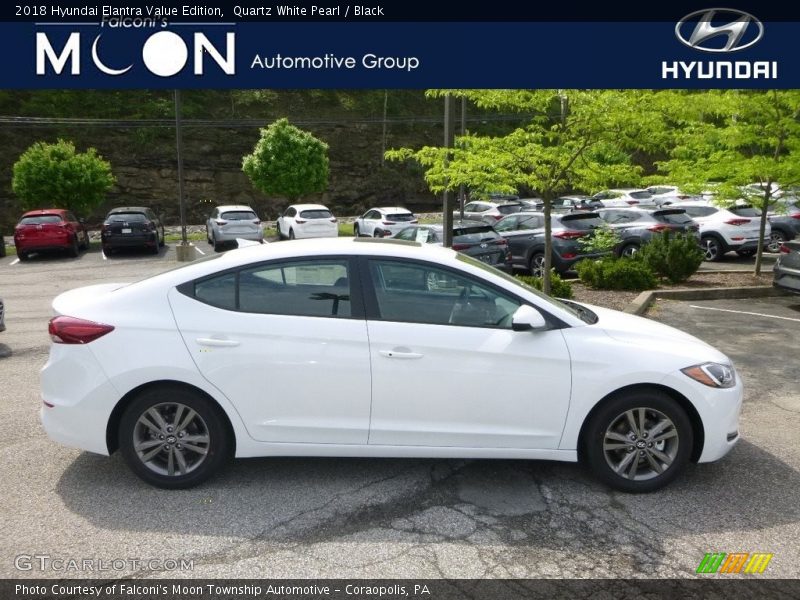 Quartz White Pearl / Black 2018 Hyundai Elantra Value Edition